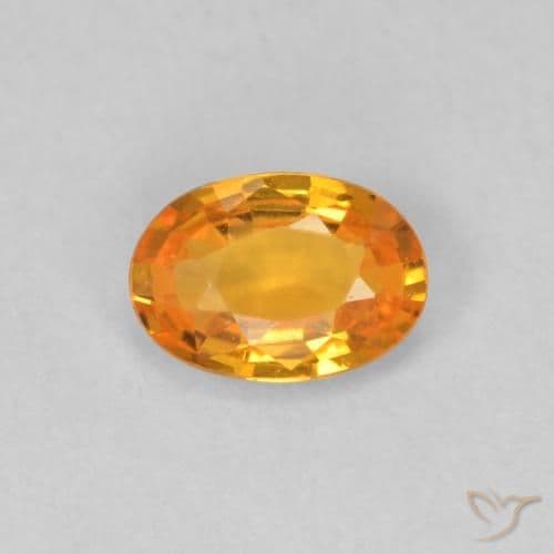 0.51ct Natural Bright Orange Sapphire, Oval Cut, 5.9x4.1 mm