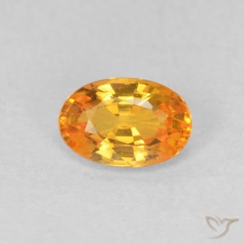 0.58ct Natural Bright Orange Sapphire, Oval Cut, 5.9x4 mm