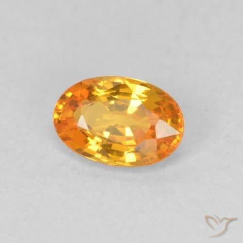 0.58ct Natural Bright Orange Sapphire, Oval Cut, 5.9x4 mm
