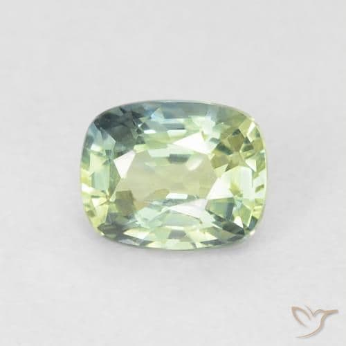 0.73ct Light Forest Green Sapphire, Cushion Cut, 5.7x4.6 mm