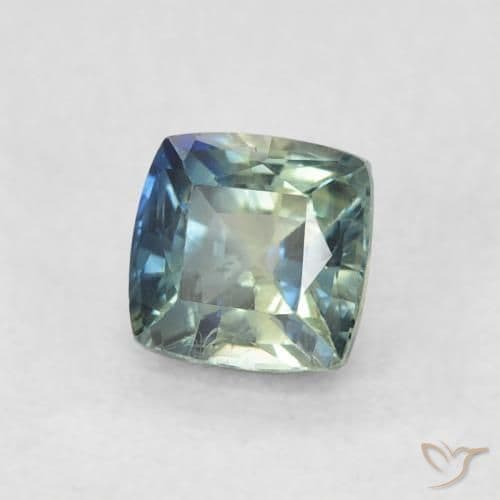 0.71ct Natural Multicolor Sapphire, Cushion Cut, 4.5x4.4 mm