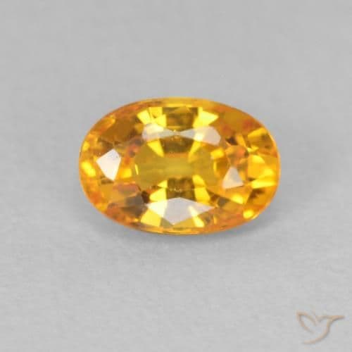 0.71ct Natural Bright Orange Sapphire, Oval Cut, 6.1x4.1 mm