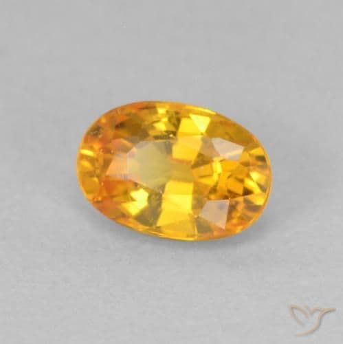 0.71ct Natural Bright Orange Sapphire, Oval Cut, 6.1x4.1 mm