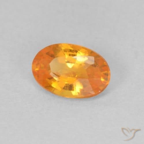 0.55ct Natural Bright Orange Sapphire, Oval Cut, 6x4 mm