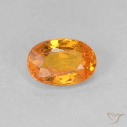 0.70ct Natural Bright Orange Sapphire, Oval Cut, 5.9x4 mm