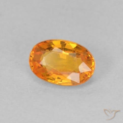 0.70ct Natural Bright Orange Sapphire, Oval Cut, 5.9x4 mm