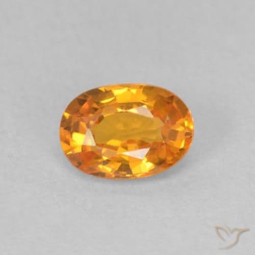 0.57ct Natural Bright Orange Sapphire, Oval Cut, 5.7x4.1 mm
