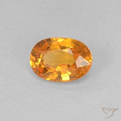 0.57ct Natural Bright Orange Sapphire, Oval Cut, 5.7x4.1 mm