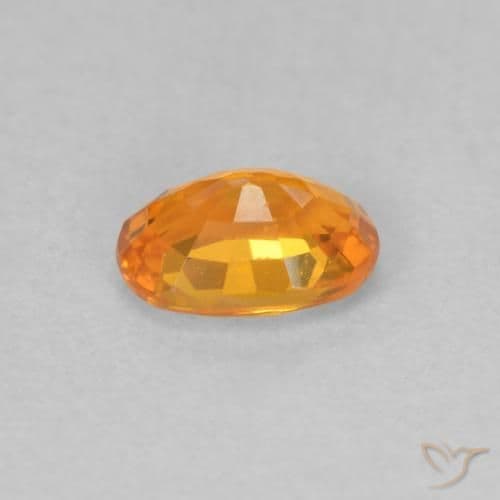 0.57ct Natural Bright Orange Sapphire, Oval Cut, 5.7x4.1 mm