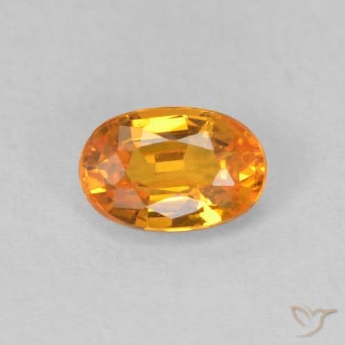 0.64ct Natural Medium Orange Sapphire, Oval Cut, 6x4 mm