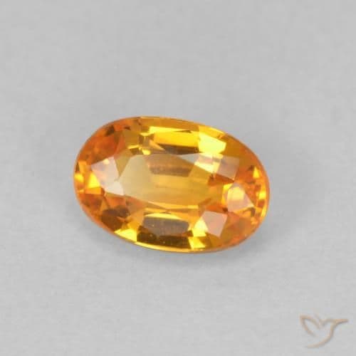 0.64ct Natural Medium Orange Sapphire, Oval Cut, 6x4 mm