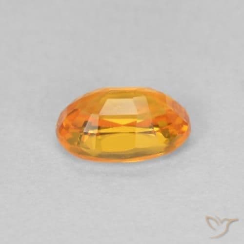 0.64ct Natural Medium Orange Sapphire, Oval Cut, 6x4 mm