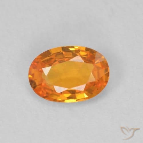 0.58ct Natural Medium Orange Sapphire, Oval Cut, 6.1x4.3 mm