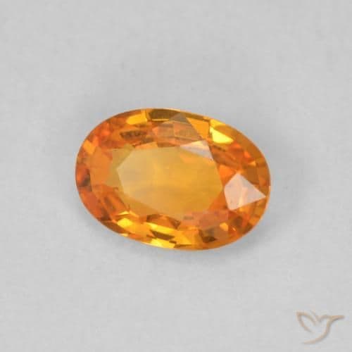 0.58ct Natural Medium Orange Sapphire, Oval Cut, 6.1x4.3 mm