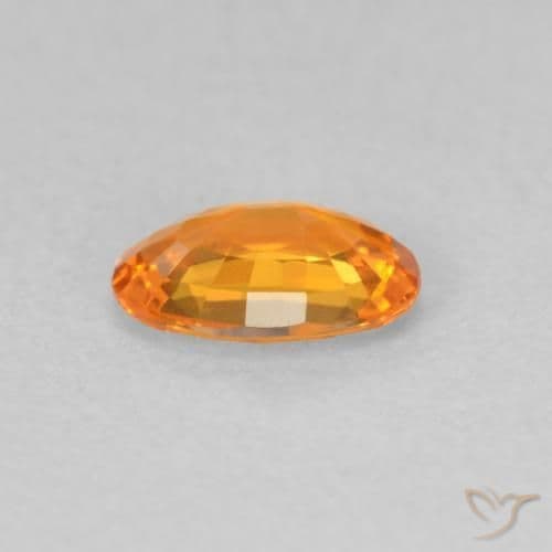 0.58ct Natural Medium Orange Sapphire, Oval Cut, 6.1x4.3 mm