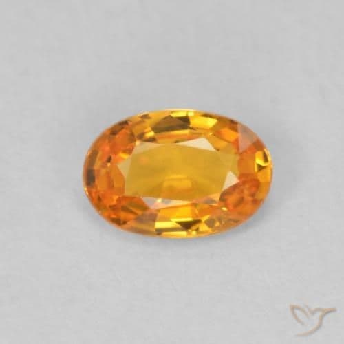 0.51ct Natural Bright Orange Sapphire, Oval Cut, 5.9x4 mm