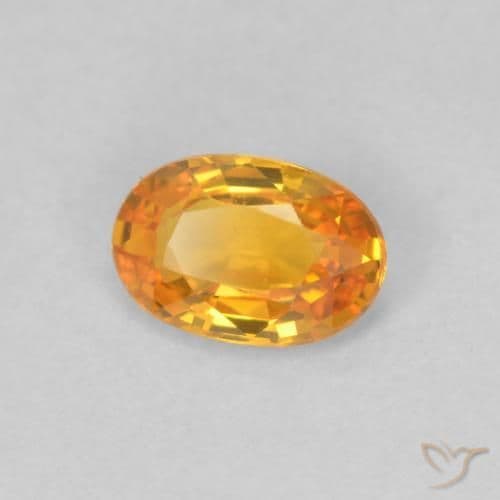 0.51ct Natural Bright Orange Sapphire, Oval Cut, 5.9x4 mm