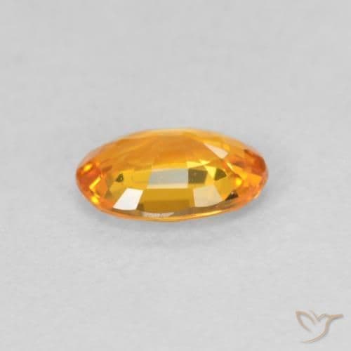 0.51ct Natural Bright Orange Sapphire, Oval Cut, 5.9x4 mm