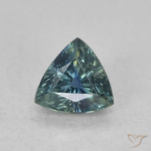 0.58ct Natural Teal Sapphire, Trillion, 5x4.8 mm