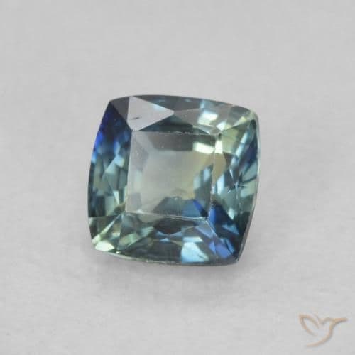 0.67ct Natural Multicolor Sapphire, Cushion Cut, 4.5x4.5 mm
