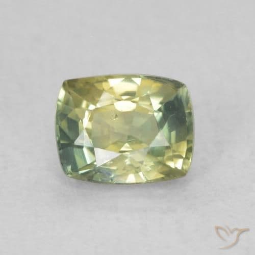 0.64ct Light Sage Green Sapphire, Cushion Cut, 5.2x4 mm