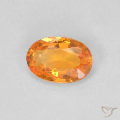 0.52ct Natural Apricot Orange Sapphire, Oval Cut, 6x4.1 mm