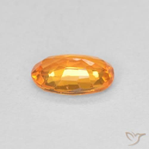 0.52ct Natural Apricot Orange Sapphire, Oval Cut, 6x4.1 mm