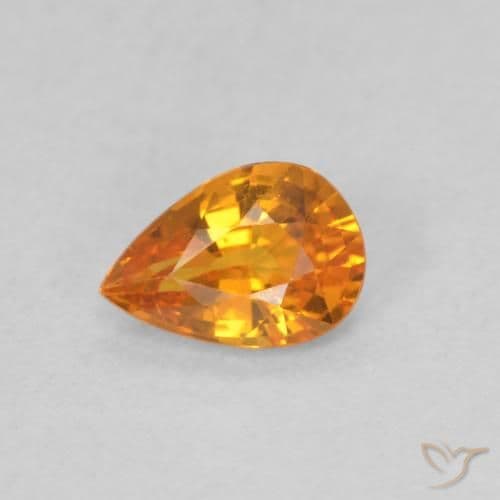 0.44ct Natural Fire Orange Sapphire, Pear Shape, 5.6x4 mm
