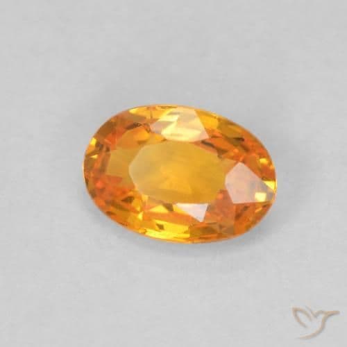 0.60ct Natural Apricot Orange Sapphire, Oval Cut, 6.1x4.2 mm