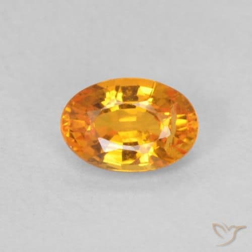 0.62ct Natural Orange Sapphire, Oval Cut, 5.9x4.1 mm