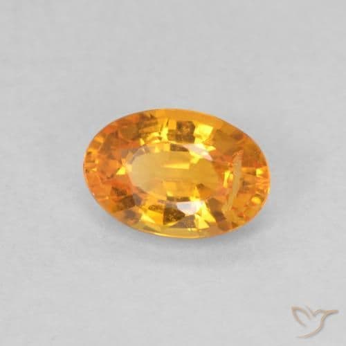 0.62ct Natural Orange Sapphire, Oval Cut, 5.9x4.1 mm
