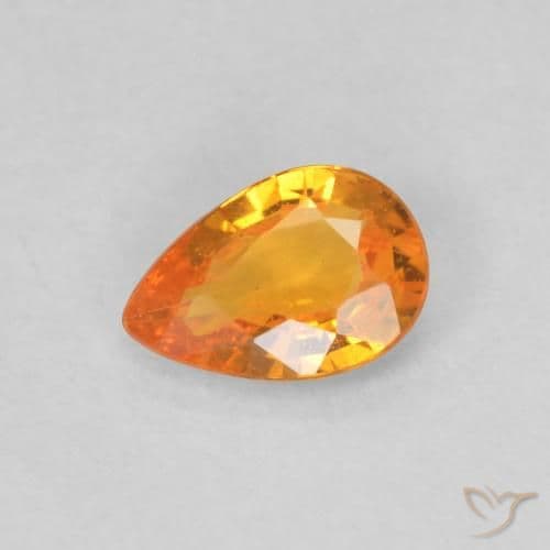 0.44ct Apricot Orange Sapphire, Pear Shape, 6.1x4.1 mm
