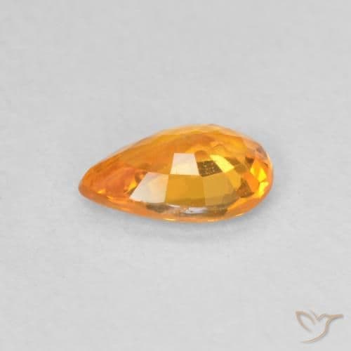 0.44ct Apricot Orange Sapphire, Pear Shape, 6.1x4.1 mm