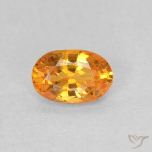 0.52ct Natural Bright Orange Sapphire, Oval Cut, 5.8x3.8 mm