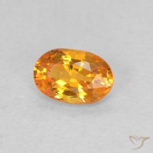 0.52ct Natural Bright Orange Sapphire, Oval Cut, 5.8x3.8 mm