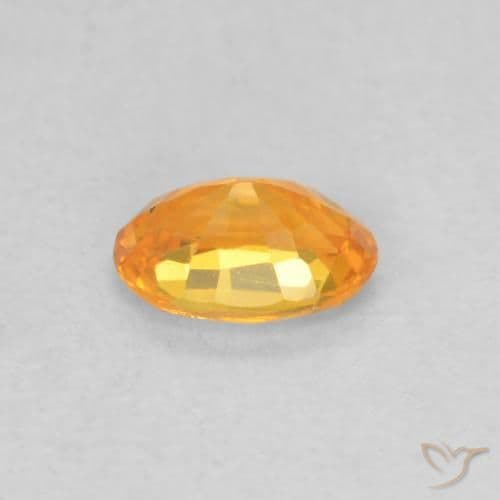 0.52ct Natural Bright Orange Sapphire, Oval Cut, 5.8x3.8 mm