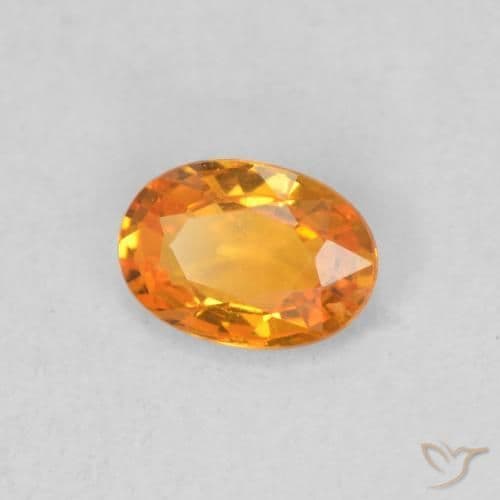 0.46ct Natural Bright Orange Sapphire, Oval Cut, 5.7x4 mm