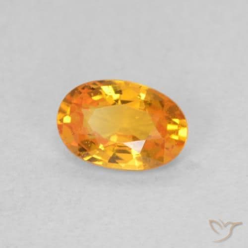 0.53ct Natural Bright Orange Sapphire, Oval Cut, 5.8x3.9 mm