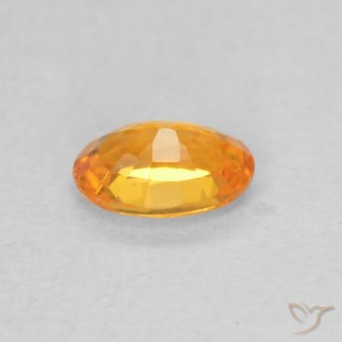 0.53ct Natural Bright Orange Sapphire, Oval Cut, 5.8x3.9 mm