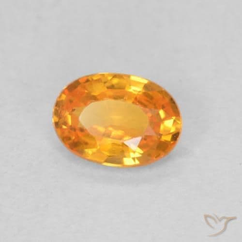 0.55ct Natural Bright Orange Sapphire, Oval Cut, 5.8x4.1 mm