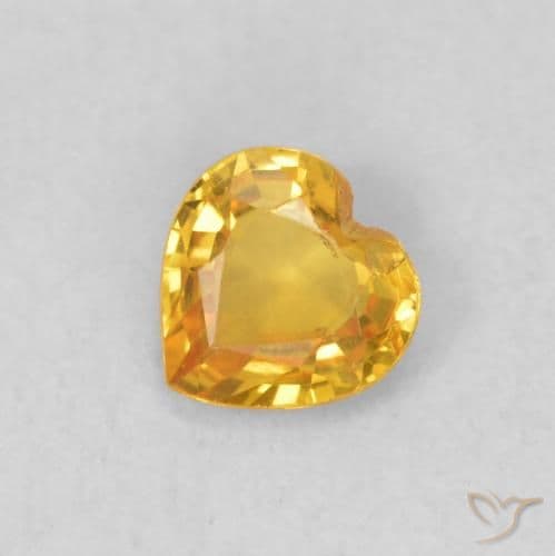 0.40ct Natural Golden Sapphire, Heart Shape, 4.6x4.6 mm