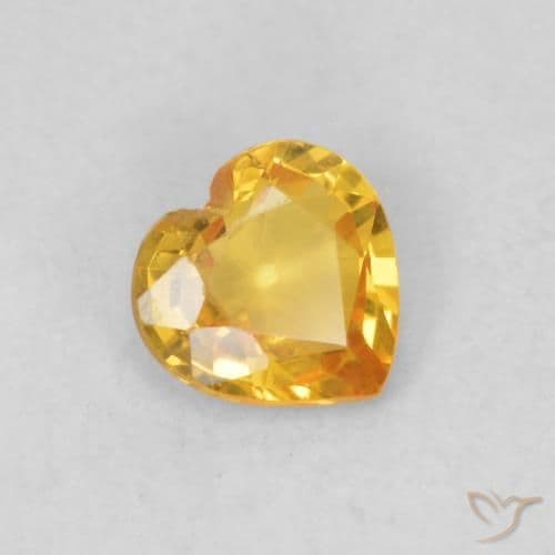 0.40ct Natural Golden Sapphire, Heart Shape, 4.6x4.6 mm