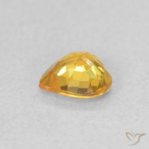 0.40ct Natural Golden Sapphire, Heart Shape, 4.6x4.6 mm