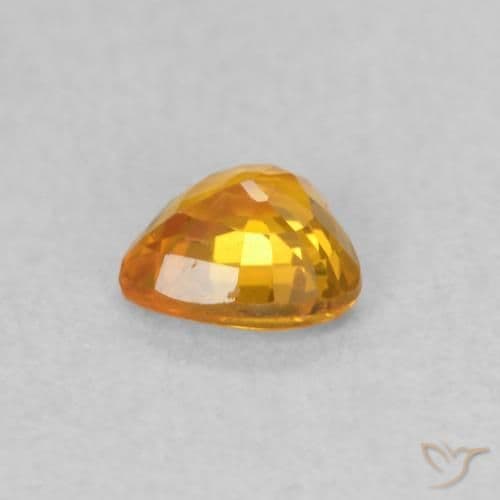 0.41ct Bright Orange Sapphire, Heart Shape, 4.4x4.2 mm