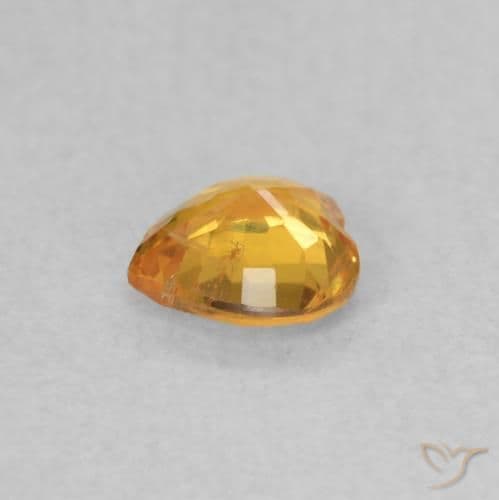 0.35ct Bright Orange Sapphire, Heart Shape, 4.4x4.4 mm