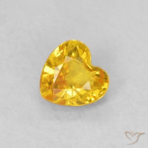 0.39ct Natural Medium Gold Sapphire, Heart Shape, 4.2x4.2 mm