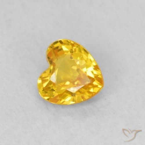 0.39ct Natural Medium Gold Sapphire, Heart Shape, 4.2x4.2 mm