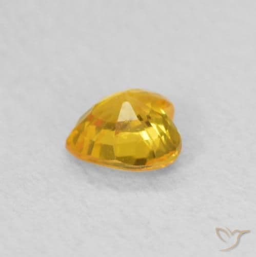 0.39ct Natural Medium Gold Sapphire, Heart Shape, 4.2x4.2 mm