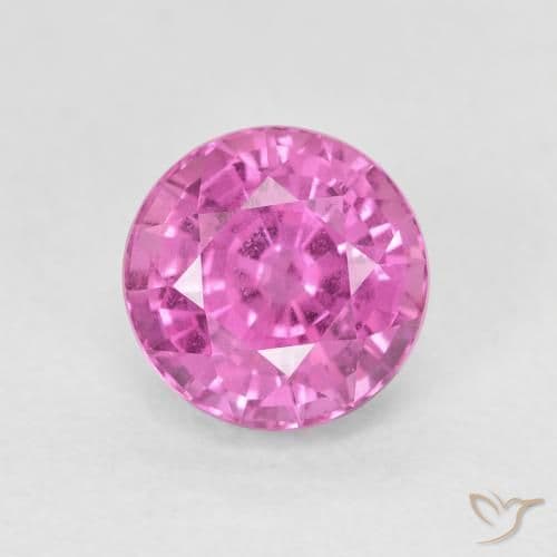 2.54ct Natural Deep Pink Sapphire, Round Cut, 7.41 mm