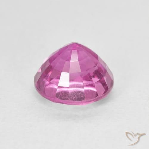 2.54ct Natural Deep Pink Sapphire, Round Cut, 7.41 mm